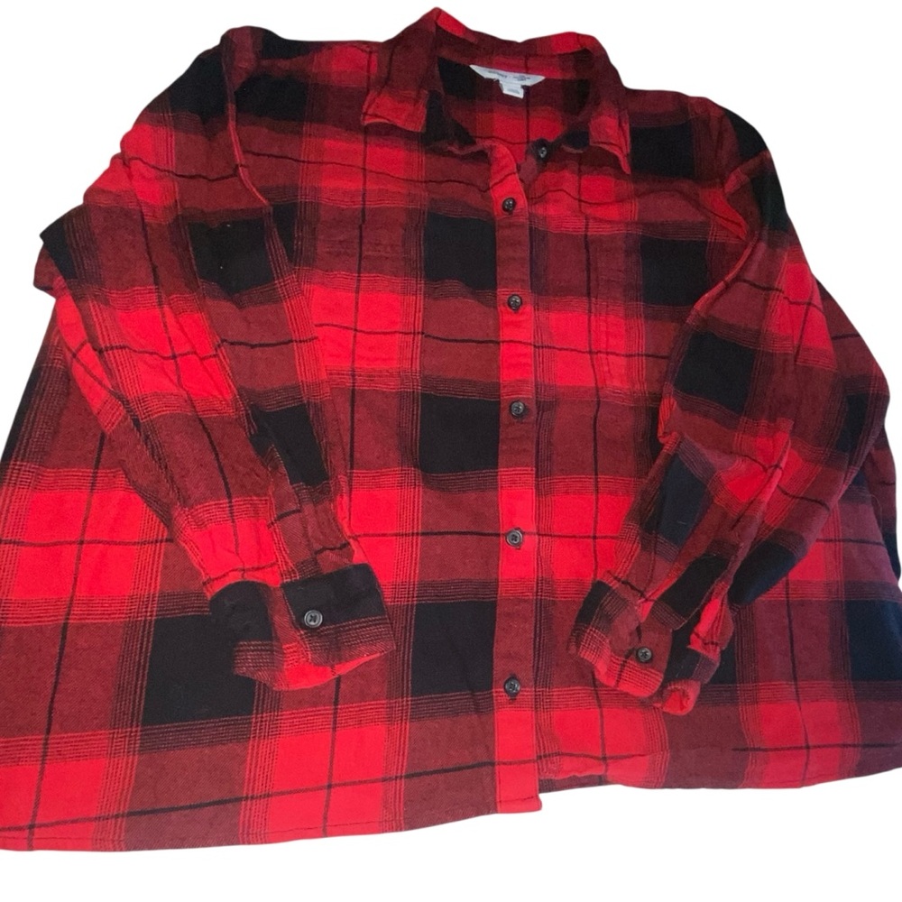 Old Navy Taylor Swift red/black plaid The Boyfriend Shirt flannel plus s XXL EUC